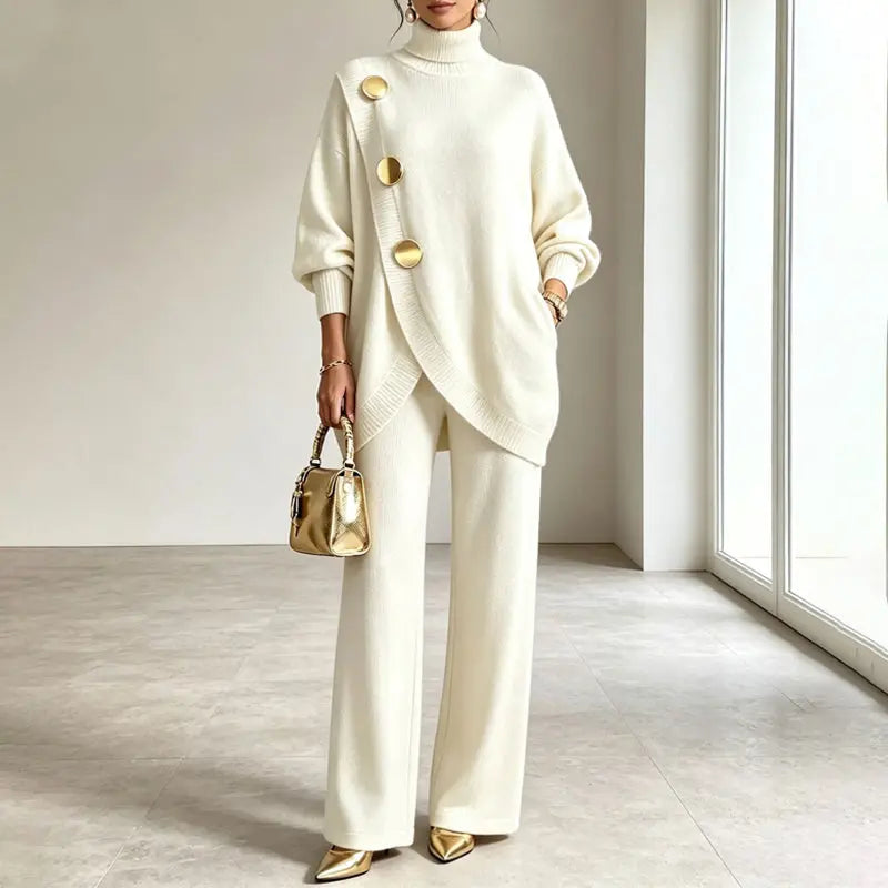 ✨🔥 U pola cijene + besplatna dostava 🚚💕 Elegantan ženski komplet: dolčevita i hlače širokih nogavica — Udobno i moderno 👗