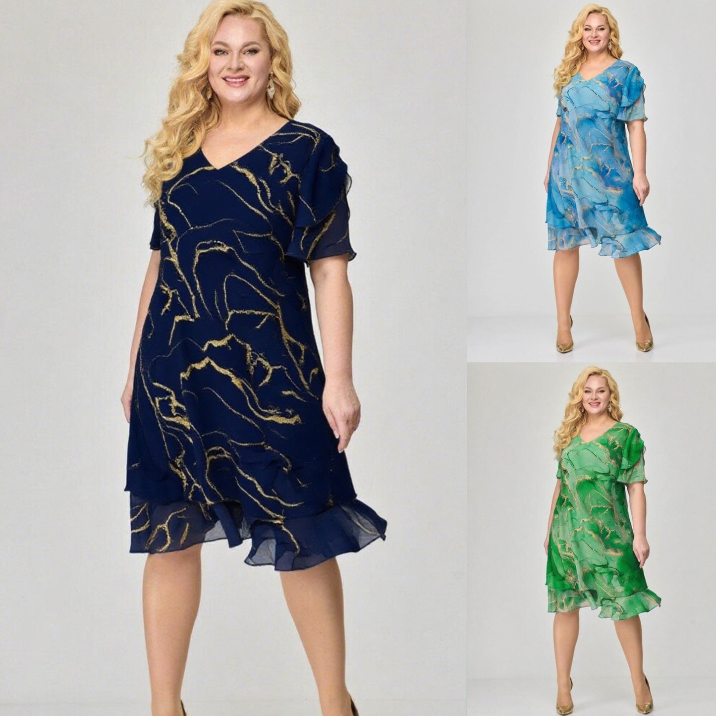 💞✨【Ljetni novi proizvod】【S-5XL】Nova modna elegantna ležerna haljina od svilenog šifona