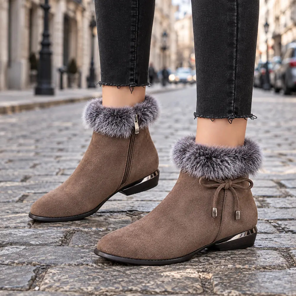 😍😍【35-41】Botines de mujer con tacón medio y puntera redonda, confeccionados en suave piel negra.