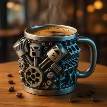 🎁☕Šalica za kavu Creative Engine V6V8 od nehrđajućeg čelika