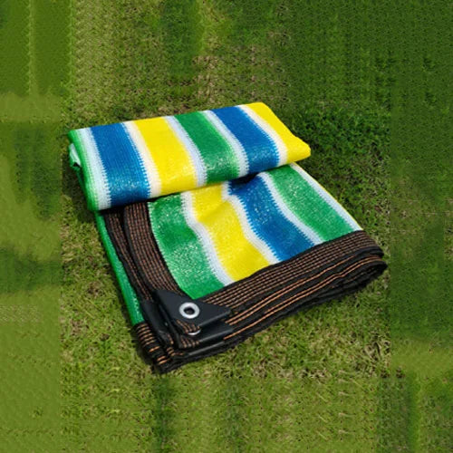 ⛅Plasă de umbră îngroșată cu dungi curcubeu