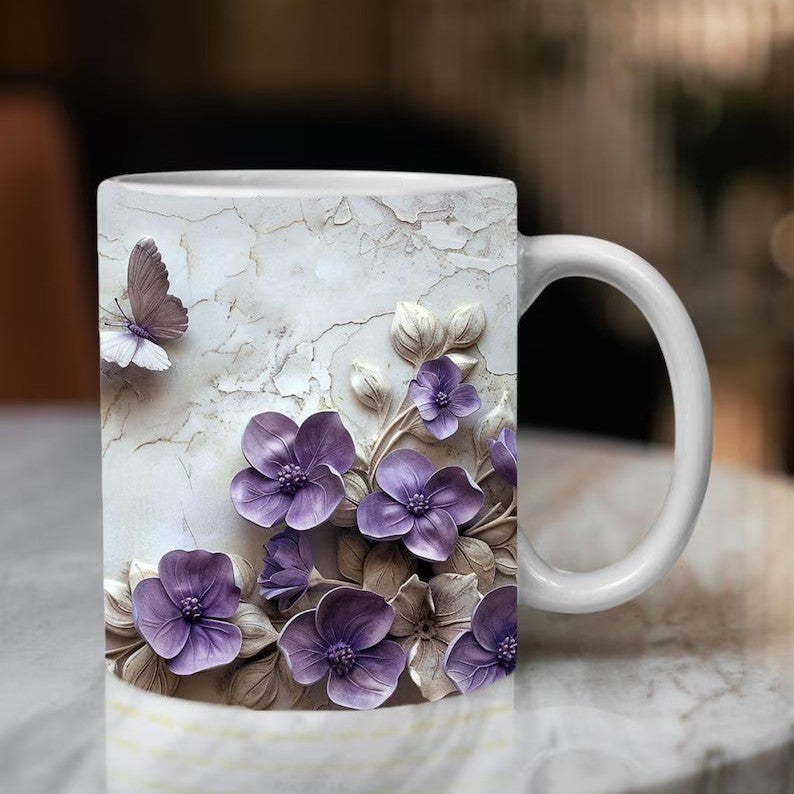 💐Keramička šalica za kavu "Proljetna ruža"