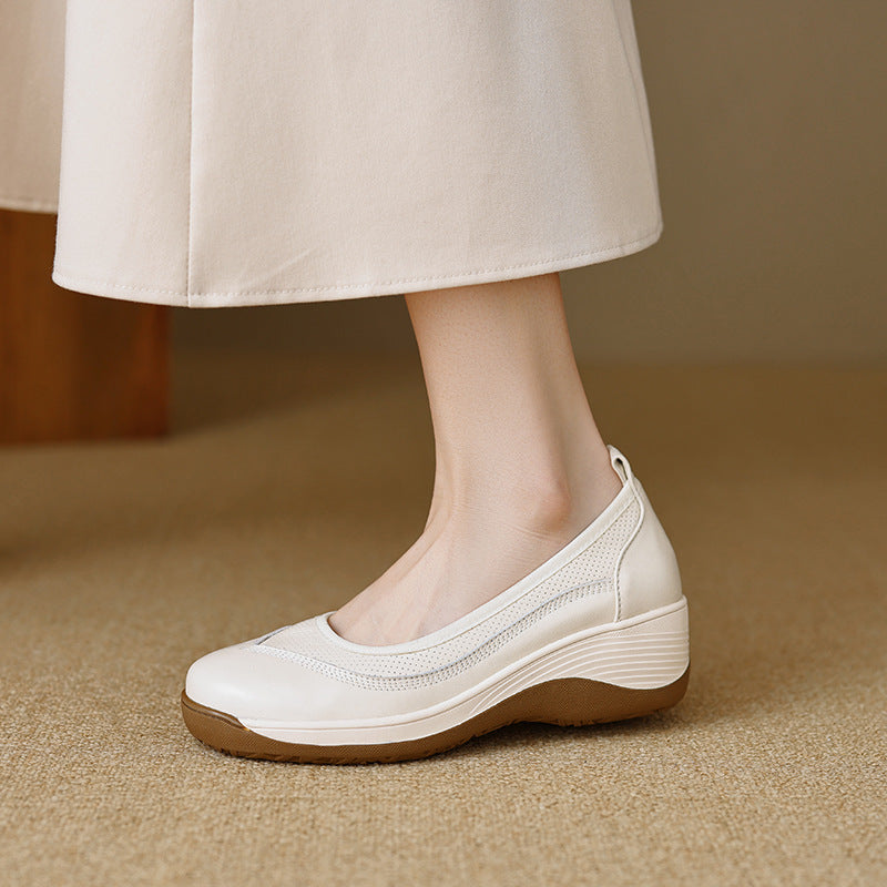 ✨👟【35-40】Retro mokasine s debelim potplatom, mekom kožom i okruglim vrhom