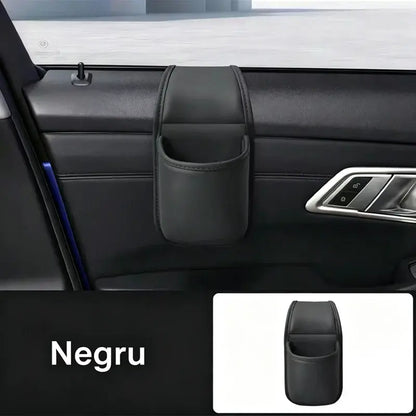 🚗 Dodatni prostor i red u automobilu! Kožni držač za vrata automobila / držač za čaše i telefon (Jednostavna montaža na prozor / 1+1 GRATIS ponuda)!