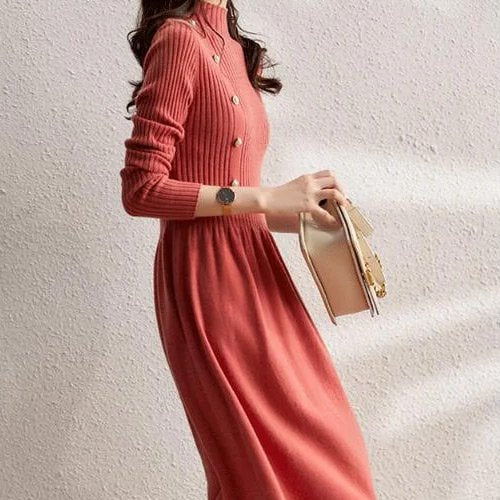 💖Sukienka dzianinowa w paski o dopasowanym kroju【45-70 kg】