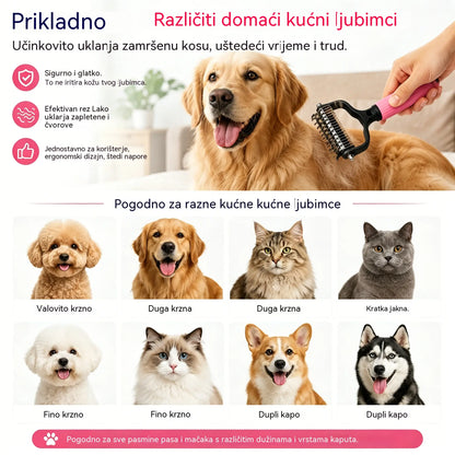 🐱🐕🐈 Višenamjenski češalj 3 u 1 za raspetljavanje dlaka kućnih ljubimaca, češalj za uklanjanje dlaka sa pasa i mačaka.