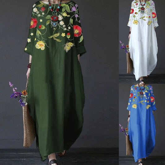 【S-5XL】Rochie cu imprimeu lejer