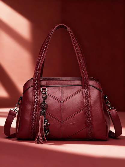 👜💟【50% POPUSTA】Mekana kožna torba, ručna torba, velikog kapaciteta, tri pretinca, vodootporna i otporna na ogrebotine