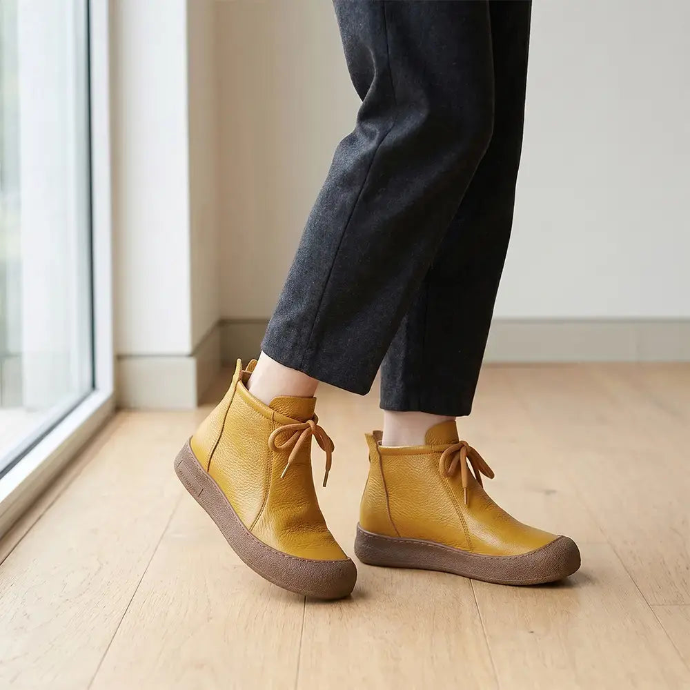 ✨【Veličine 35–40】Ženske tople gležnjače od prave kože – model na vezanje, dostupne u više boja🥰
