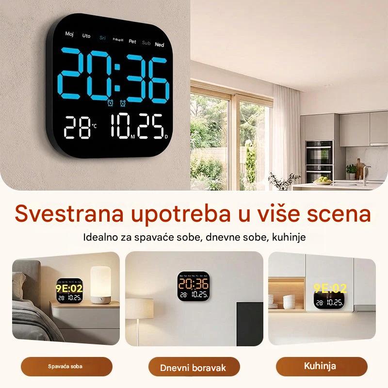 🕰️🛏️ Ograničeno vrijeme s popustom od 40%! Digitalni sat za dom i ured - nježno buđenje, recite zbogom dosadnim budilicama! Podesiva svjetlina, tihi rad noću. Također prikazuje temperaturu. Pouzdan pratitelj za vaš svakodnevni život. 🌙