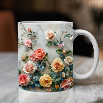 💐Keramička šalica za kavu "Proljetna ruža"