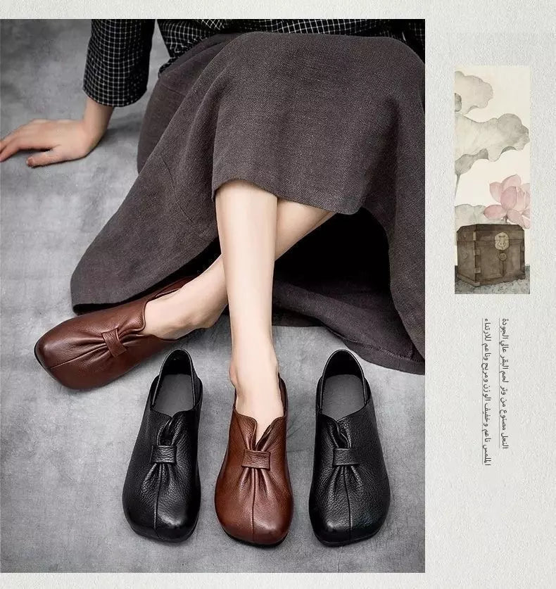 [Veličine 35-42] Nove retro cipele s mekim potplatom i mašnom, izrađene od visokokvalitetne kravlje kože, jednostavne i lijepe.