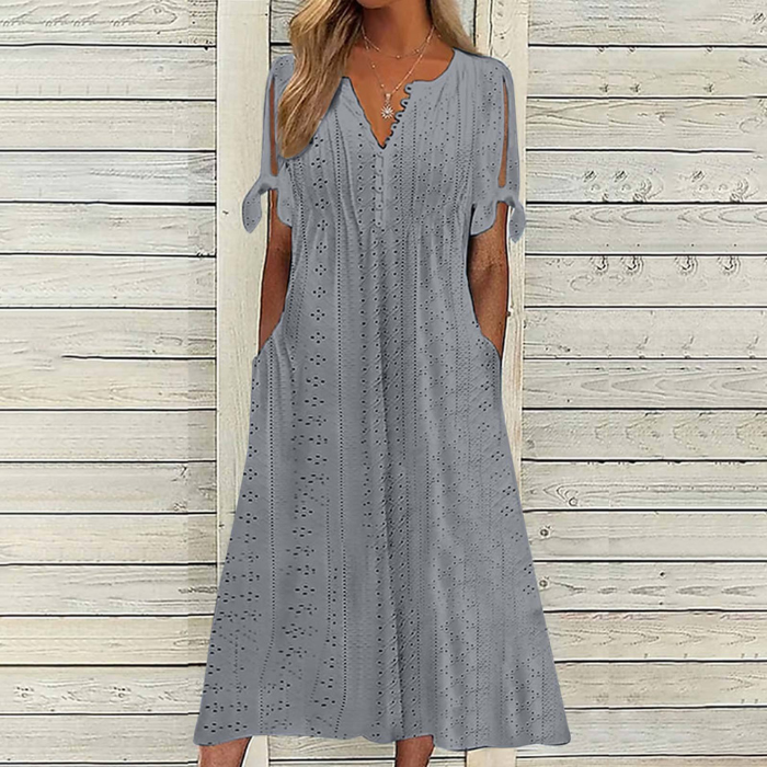 👗【S-5XL】Mekana pamučna jednobojna haljina - udobna i svestrana, savršena za svakodnevno nošenje