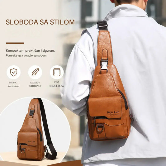 🎒 Vodootporna torba za rame od prave kože u retro stilu: neophodan predmet za svakodnevno putovanje na posao.