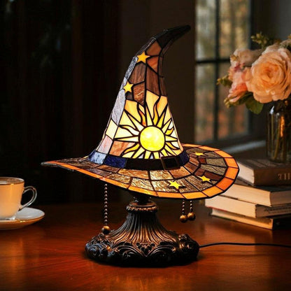 🔮💡Stolna lampa u retro stilu s šarenim smolastim šeširom za vještice, izvrstan predmet za uređenje doma