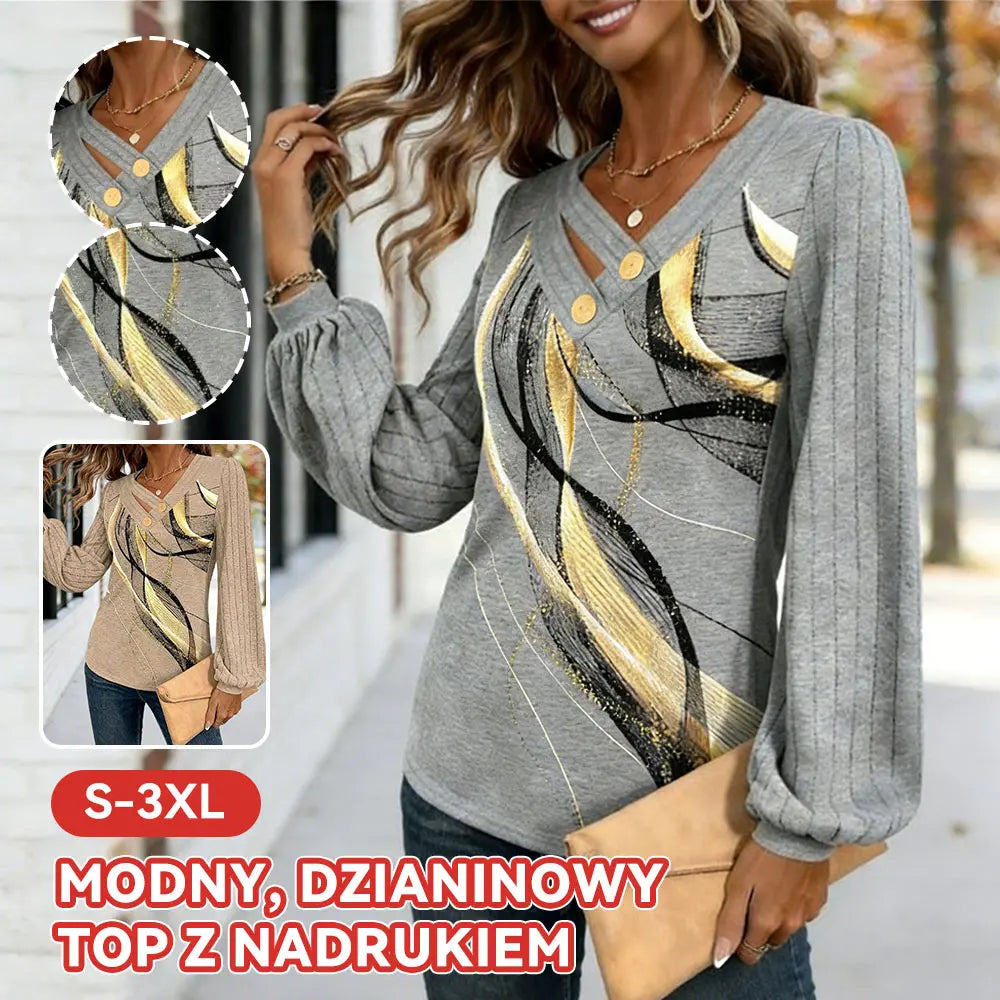 ✨Popust -48%🔥【S-6XL】Ženska majica s printom, topla pletena majica dugih rukava ✅Plaćanje pouzećem-4383082
