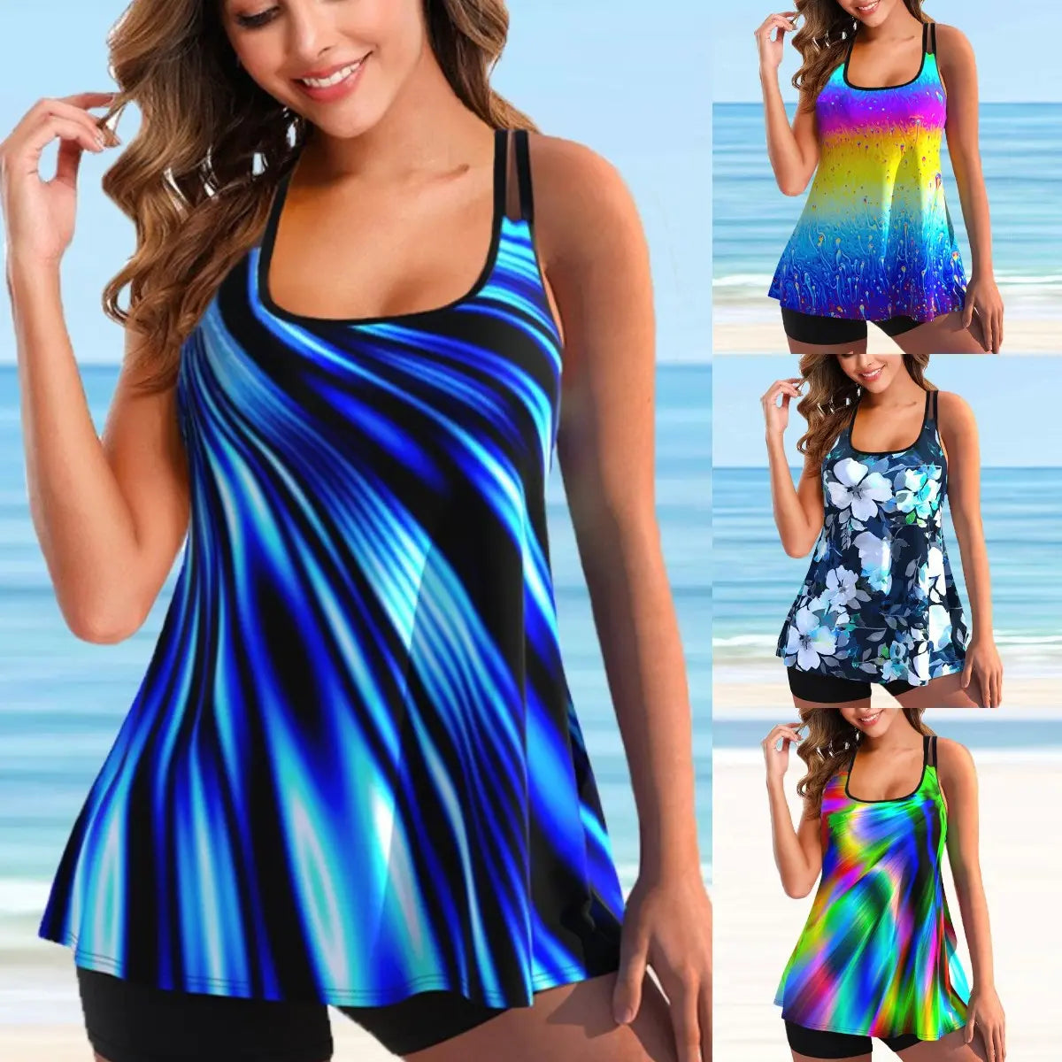 🏊‍👙🌴【S-5XL】Novi ljetni tankini, modni kupaći kostim velikih veličina s printom