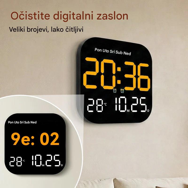 🕰️🛏️ Ograničeno vrijeme s popustom od 40%! Digitalni sat za dom i ured - nježno buđenje, recite zbogom dosadnim budilicama! Podesiva svjetlina, tihi rad noću. Također prikazuje temperaturu. Pouzdan pratitelj za vaš svakodnevni život. 🌙