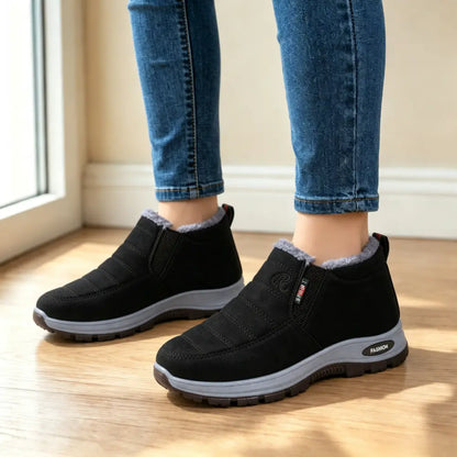 Botas de invierno unisex con forro de felpa: cálidas, cómodas y antideslizantes para el clima frío.