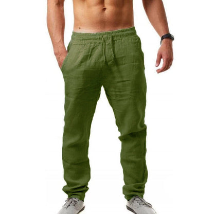😍👖【S-4XL】💥2025 nove ljetne muške ležerne sportske hlače velike veličine, široka verzija prozračnog materijala od pamuka i lana