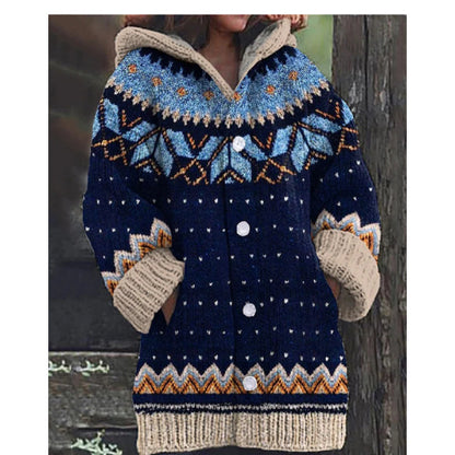 🔥【S~5XL】✨2025 Jesień/Zima Nowa Elegancka Kolorowa Kurtka z Kapturem Retro