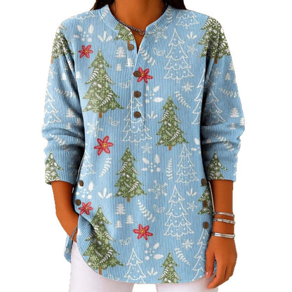 de alta calidad y color sólido, estilo casual y holgado, manga larga con cuello redondo (S-4XL)