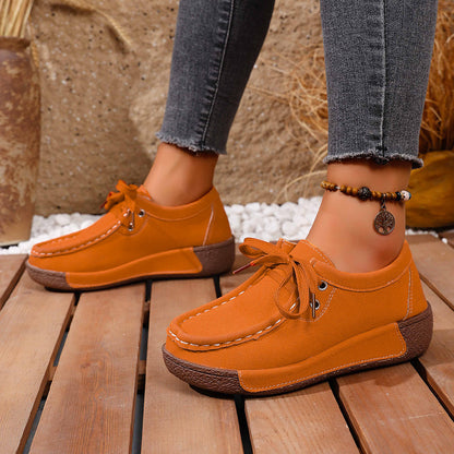 🔥🌟【50% zniżki】Damskie buty na grubej podeszwie z zaokrąglonym noskiem – Wygodne i nowoczesne buty z podparciem dla stóp, które amortyzują wstrząsy i pomagają w utrzymaniu prawidłowej postawy.