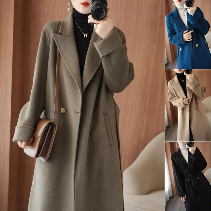 🐏【100 % čista volna】Nov vrhunski debel volnen plašč za ženske za jesen/zimo 2025