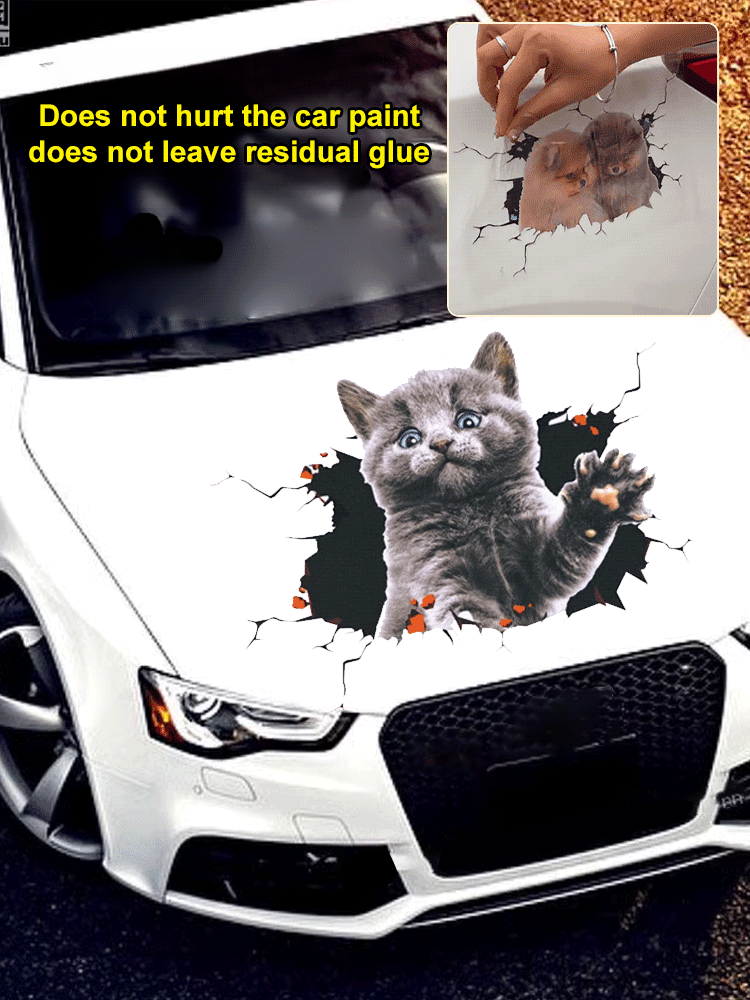 🐱Trodimenzionalna naljepnica za mačke u obliku automobila, može se koristiti za zidne naljepnice u kupaonici, spavaćoj sobi i dnevnom boravku