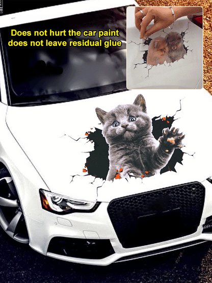 🐱Trodimenzionalna naljepnica za mačke u obliku automobila, može se koristiti za zidne naljepnice u kupaonici, spavaćoj sobi i dnevnom boravku