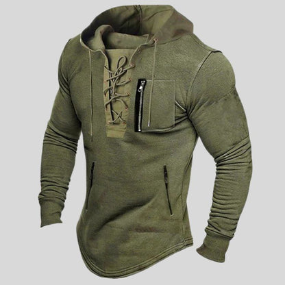 🔥[45–90 kg] Sudadera con capucha y bolsillos con cremallera para hombre – para otoño e invierno