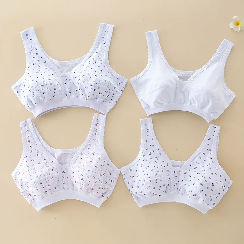 ✅【Set od 4】Grudnjaci od čistog pamuka za majke srednjih godina (plus size) - udobni i prozračni