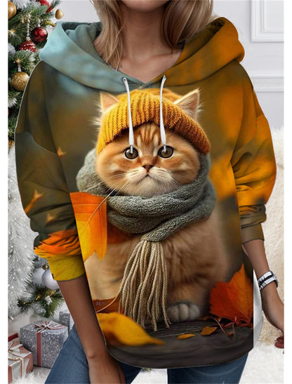 S-3XL】🐱 3D tiskana mačka živalska mačka ženska majica za ženske