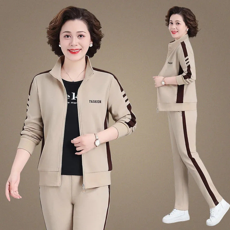 【M-5XL】【Kurtka + spodnie】 Nowy, swobodny jesienny komplet sportowy w dużym rozmiarze