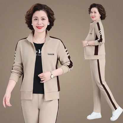 【M-5XL】【Kurtka + spodnie】 Nowy, swobodny jesienny komplet sportowy w dużym rozmiarze
