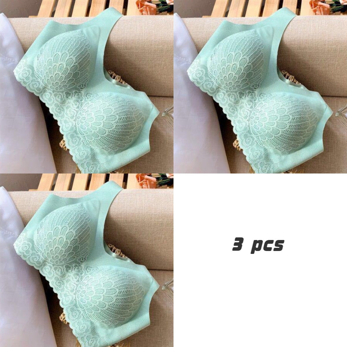 💖👙【M-4XL】🌹🛒【Set od 3 komada】2025. Novi poboljšani udoban čipkani grudnjak u velikim veličinama. (Bešavne, oblikujuće, s antiskliznim naramenicama)