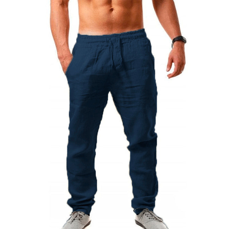 😍👖【S-4XL】💥2025 nove ljetne muške ležerne sportske hlače velike veličine, široka verzija prozračnog materijala od pamuka i lana