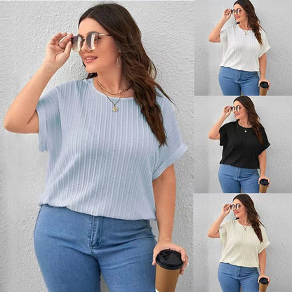 👚Nova ljetna plus size jednobojna majica kratkih rukava, prozračna i nije zagušljiva