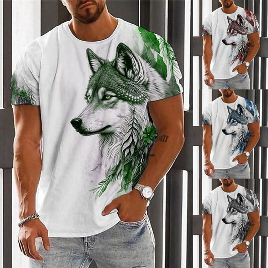 🌟👕【2XS-6XL】🏆Ljetni novi proizvod-muška majica s printom vukova-pamuk prijatan koži, mekan i prozračan