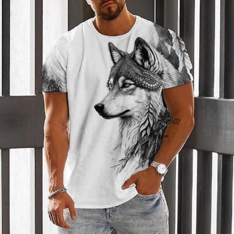 🌟👕【2XS-6XL】🏆Ljetni novi proizvod-muška majica s printom vukova-pamuk prijatan koži, mekan i prozračan