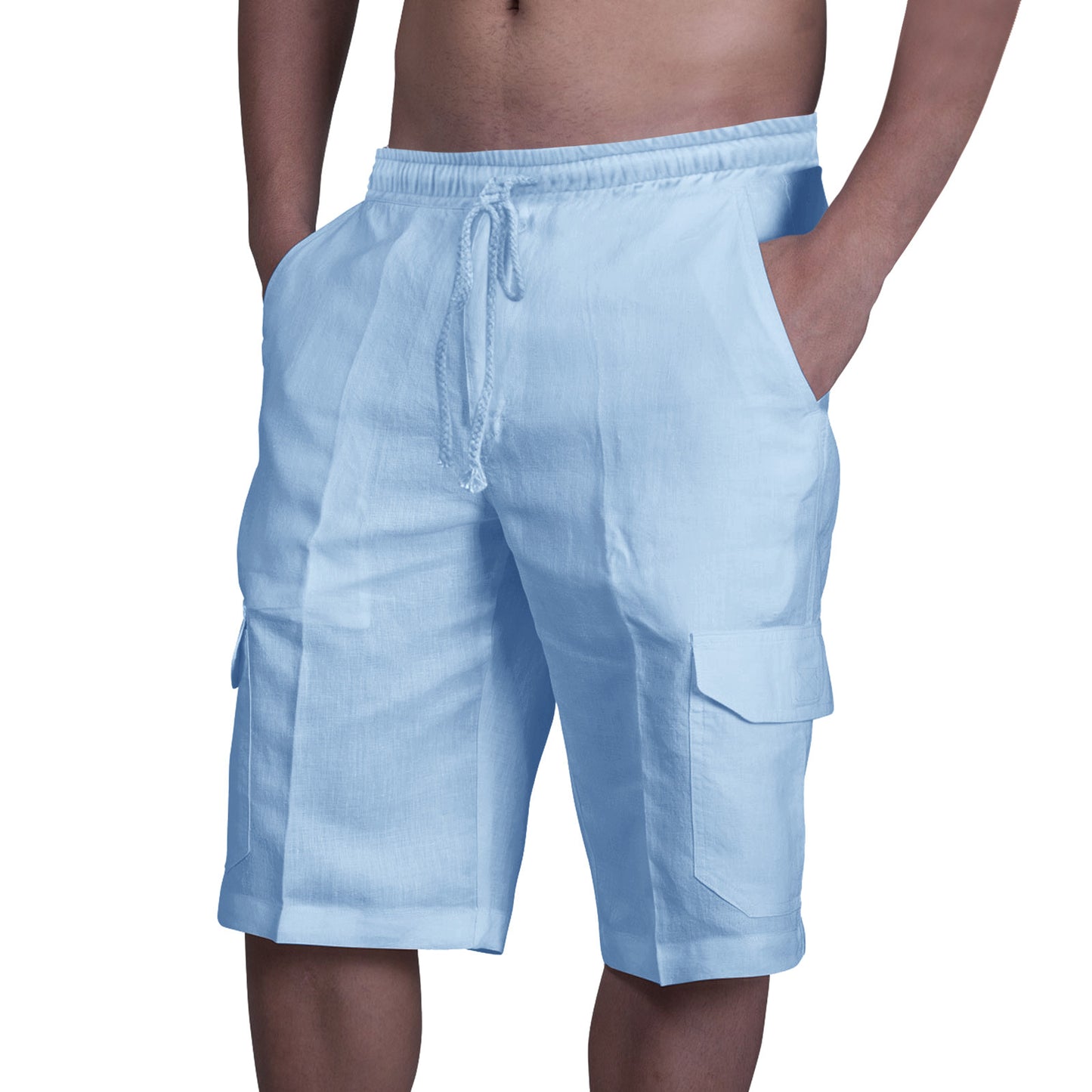 👖⛵ 50% popusta 🔥【50–100 kg】Muške lanene cargo hlače s vezicama i više džepova ✅️Plaćanje pouzećem