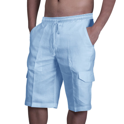 👖⛵ 50% popusta 🔥【50–100 kg】Muške lanene cargo hlače s vezicama i više džepova ✅️Plaćanje pouzećem