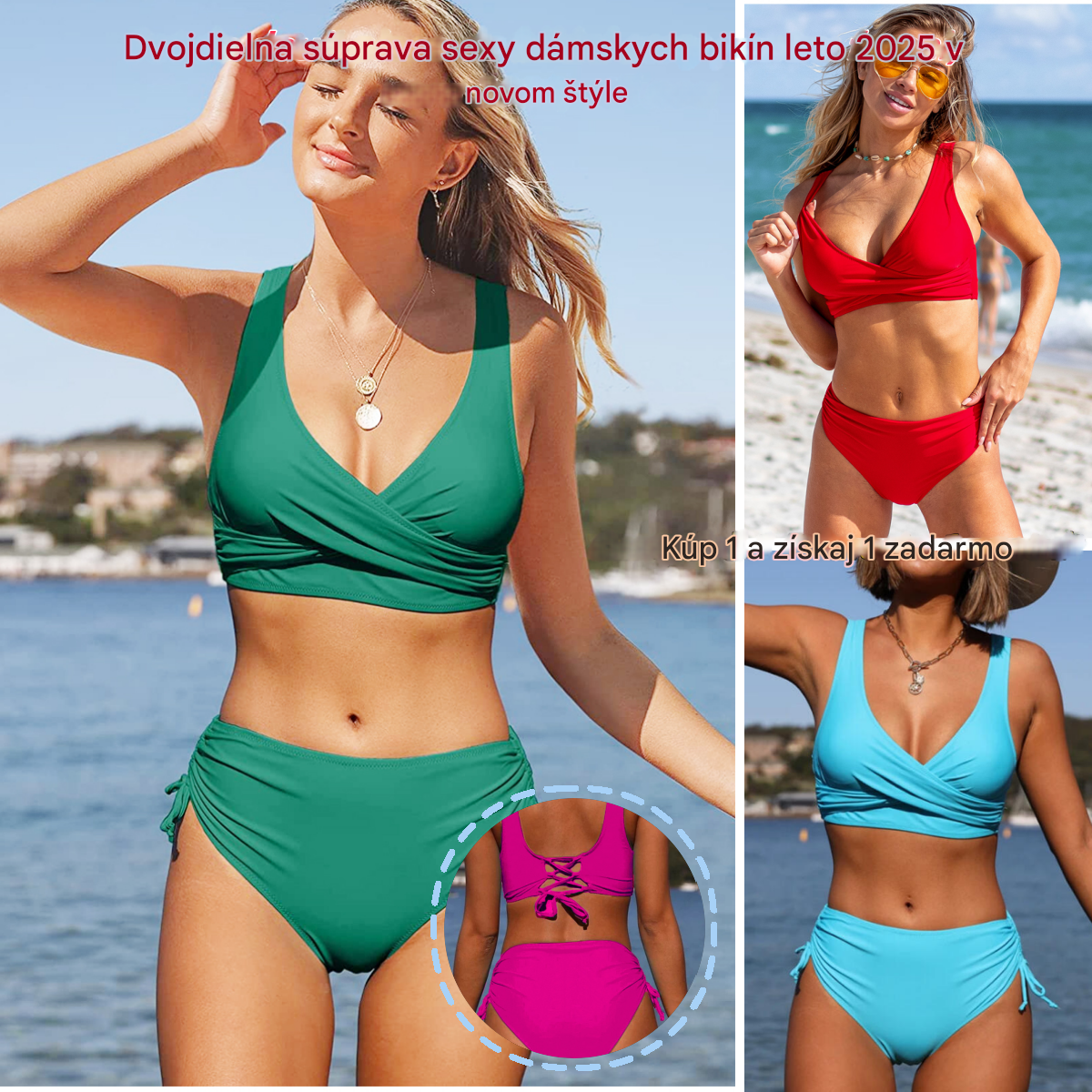 🏖️👙【Popust na novi proizvod】🌴【S-3XL】Novi ženski jednostavni jednobojni, brzosušeći, udobni, prozračni bikini kupaći kostim za ljeto
