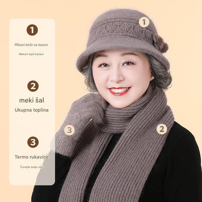 🧶Kapa + šal🧶 Topli zimski pratitelj: topla pletena vunena kapa