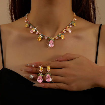 🌷👑Elegantni set ogrlice i naušnica s tulipanima