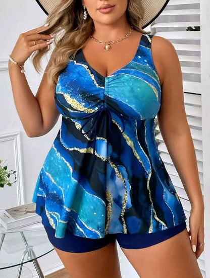 🏖️👙🌴【S-5XL】Elegantne kopalke s potiskom za večje velikosti