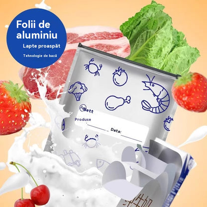 🔥🔥Un total de 90 de pungi antibacteriene din folie de aluminiu, super ușor de utilizat, pentru păstrarea prospețimii.