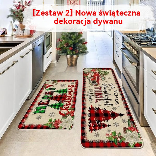 【2 szt.】🎄🎄Nowy pokój świąteczny pokój kuchenny odporne na plamy maty dekoracyjne do drzwi kuchennych