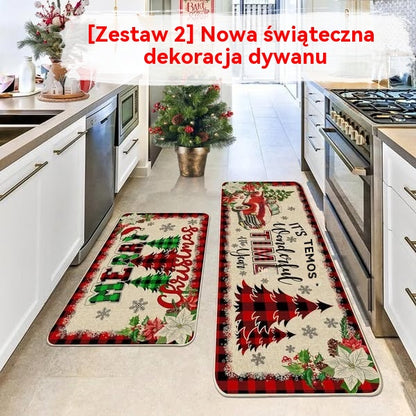 【2 szt.】🎄🎄Nowy pokój świąteczny pokój kuchenny odporne na plamy maty dekoracyjne do drzwi kuchennych