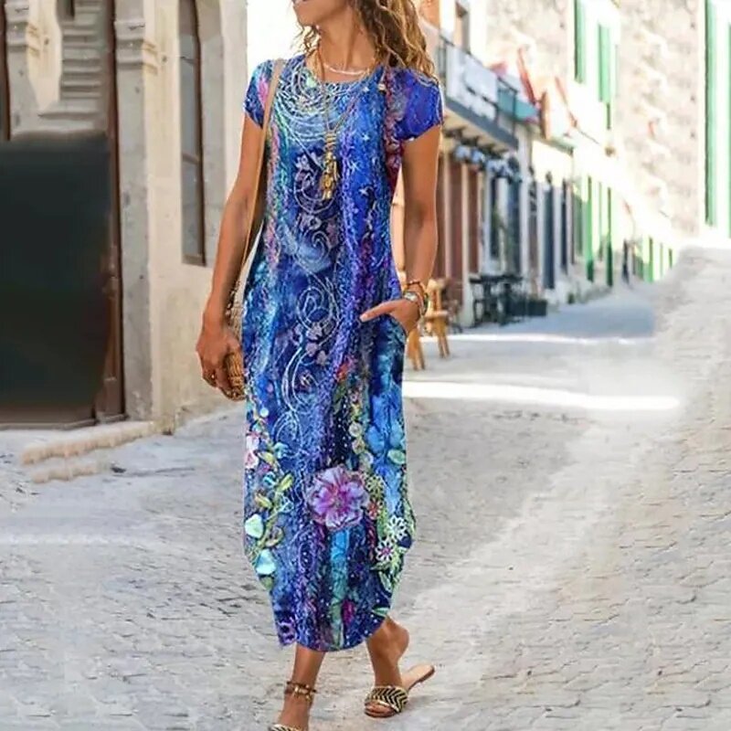 👗🌈Letnia wyprzedaż [S-3XL] Spódnica długa z nadrukiem z bawełny Tencel - miękka i teksturowana